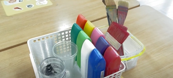 用意した画材の写真